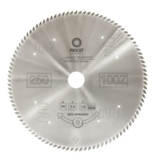 Пильный диск 250x30x2,0/1,6 Z=100 ATB по плексигласу, пластикам PROCUT 783.2503001P