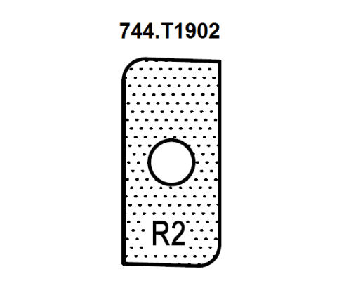 Нож внешний радиус R2 (T19202) для 1472516512 Rotis 744.T19202